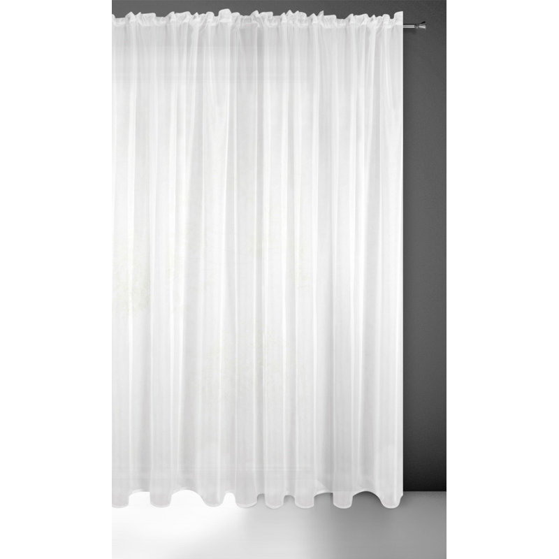 Kashmier Slot Top Sheer Curtain, White, 300cm H x 300cm W