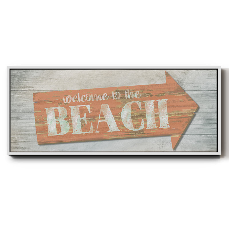 Welcome to the Beach - toile encadrée, H 20 po x l 50 po