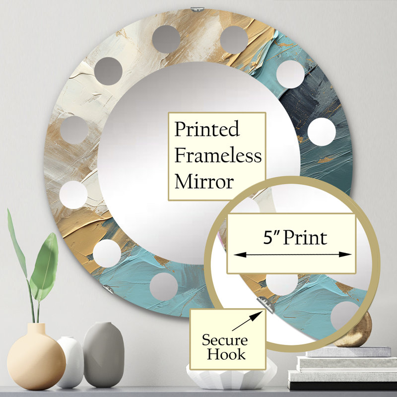 Galleon - Miroir mural moderne rond, 24 po x 24 po