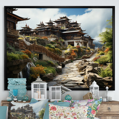 Art asiatique, monastère tibétain VI, reproduction d'art sur toile