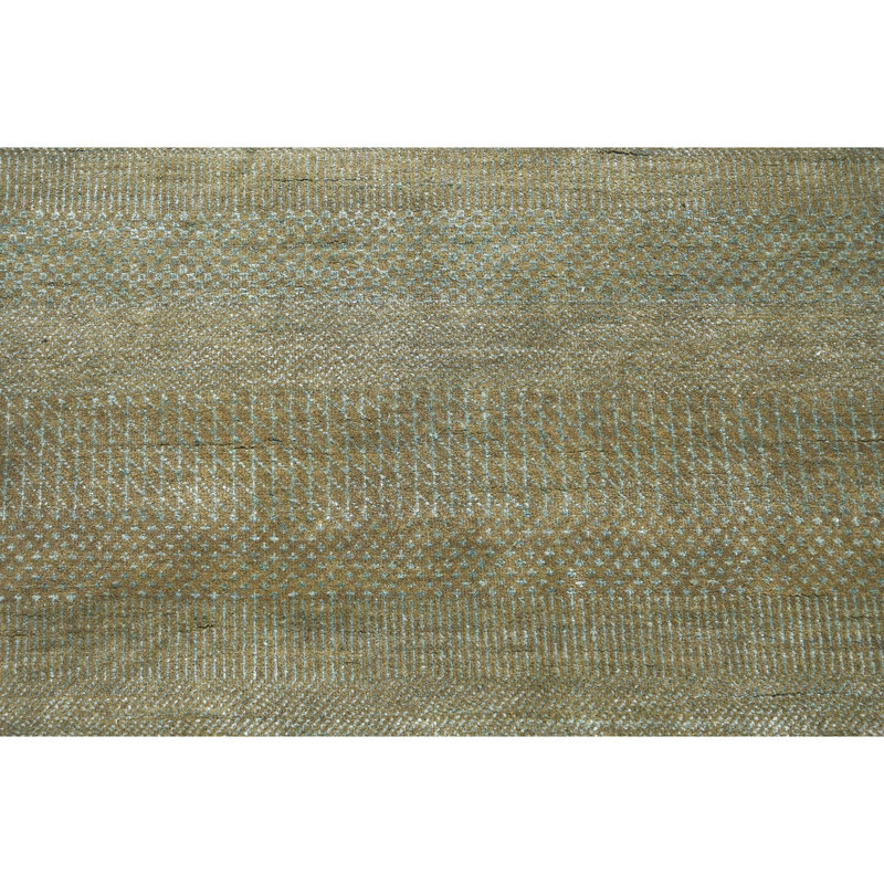 Tapis naturel et turquoise noué à la main de haute qualité
