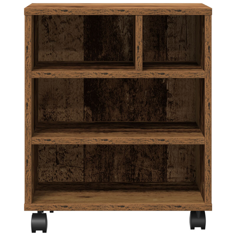Printer Stand With Wheels 41X32x48 Cm, Old Wood