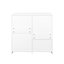 Armoire à linge blanche autoportante avec panier inclinable et tablette réglable - Solution de rangement pour salle de bain avec tablettes à 3 couches