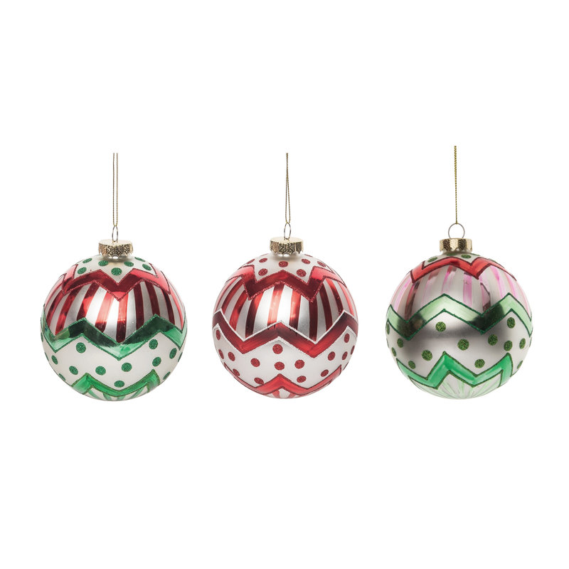 3 Piece Merry Ball Ornament Set
