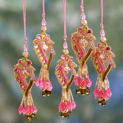 3.9'' Handmade Fabric Plants & Flowers Holiday Shaped Ornament