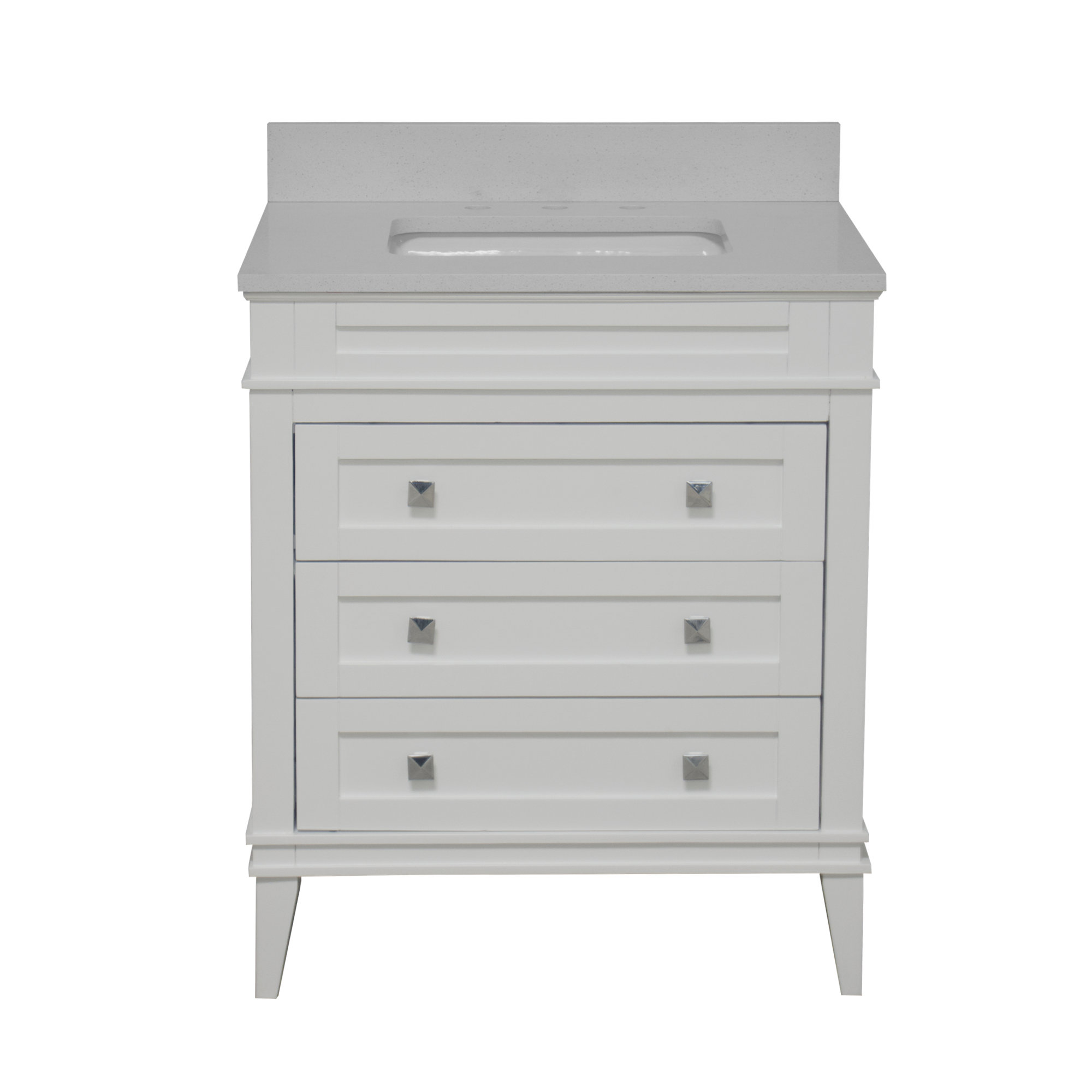 Frankfurt 30'' Single Bathroom Vanity, Quartz, White