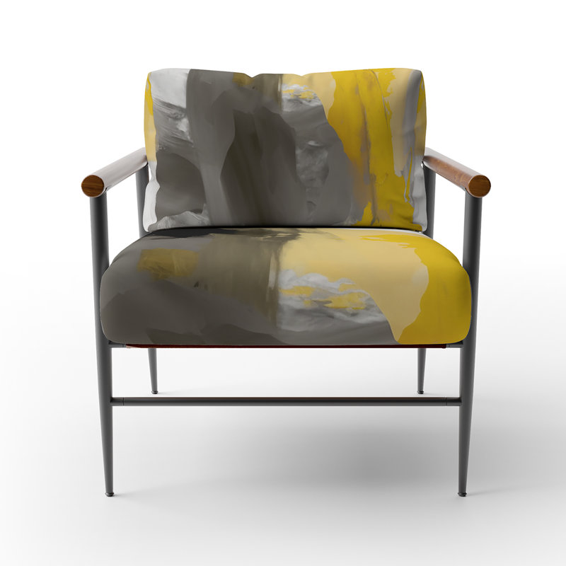 Fauteuil d'appoint rembourré abstrait Vivid II, Noir