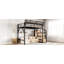 Lit mezzanine simple TG avec escalier de rangement, tablettes et garde-robe intégrée, cadre de lit mezzanine en métal avec ports USB et lumières DEL
