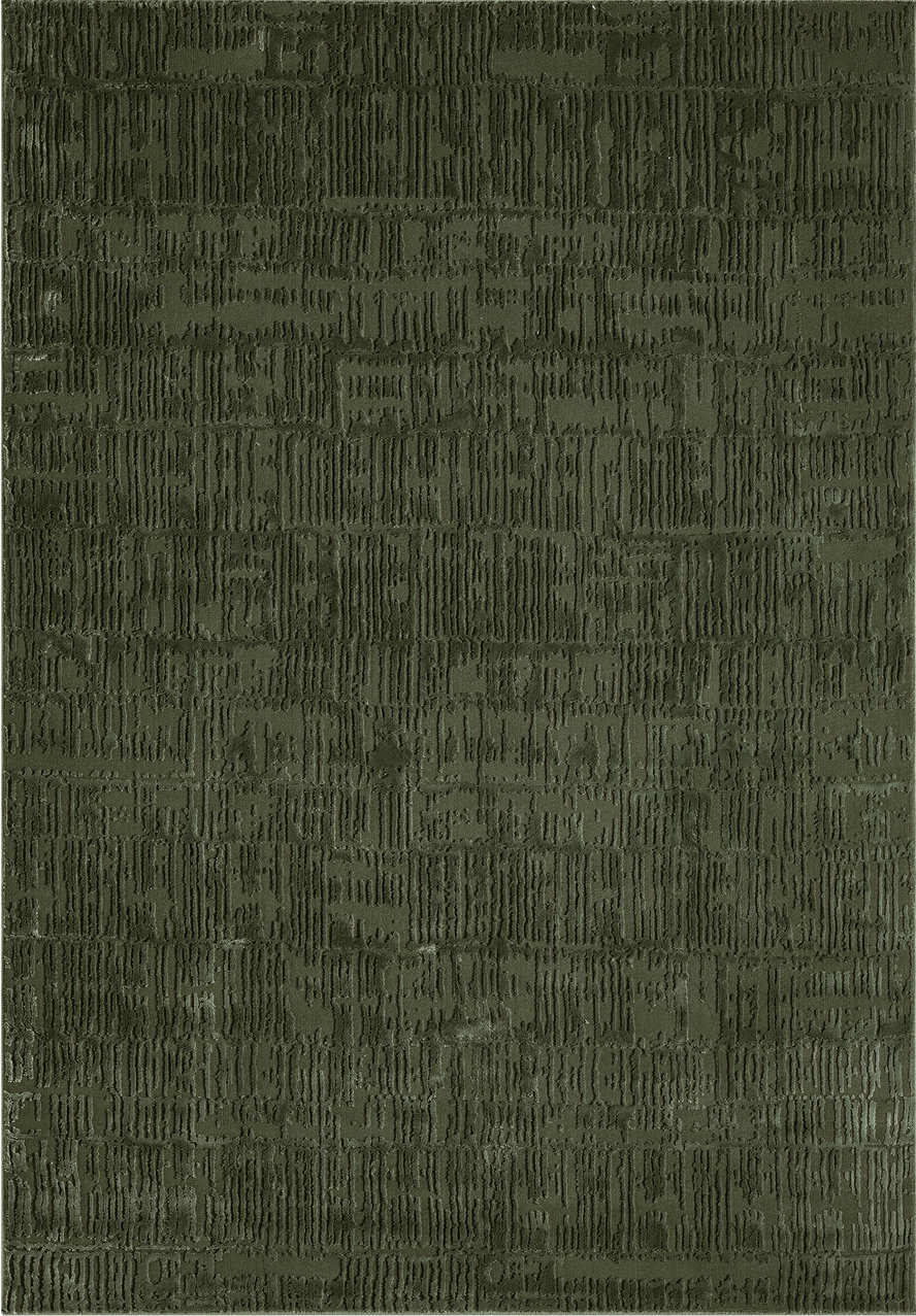 Ebern Designs Rugs Malynn Machine Washable Textured Grid Green Area Rug ...
