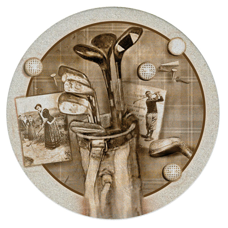Ensemble de 4 sous-verres en grès naturel Golf Treasures