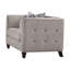 Fauteuil capitonné large brun clair Arreona-118943300