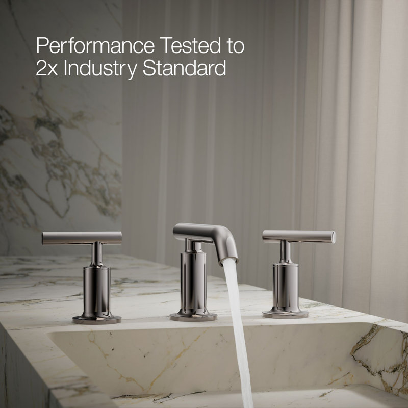 Purist Widespread Bathroom Faucet with Drain Assembly, Vibrant Titanium