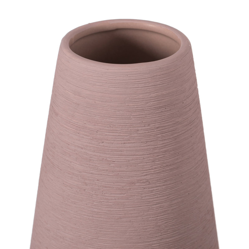 Vase de table en céramique 10 "H, Rose, H 10 po x l 5 po x P 5 po