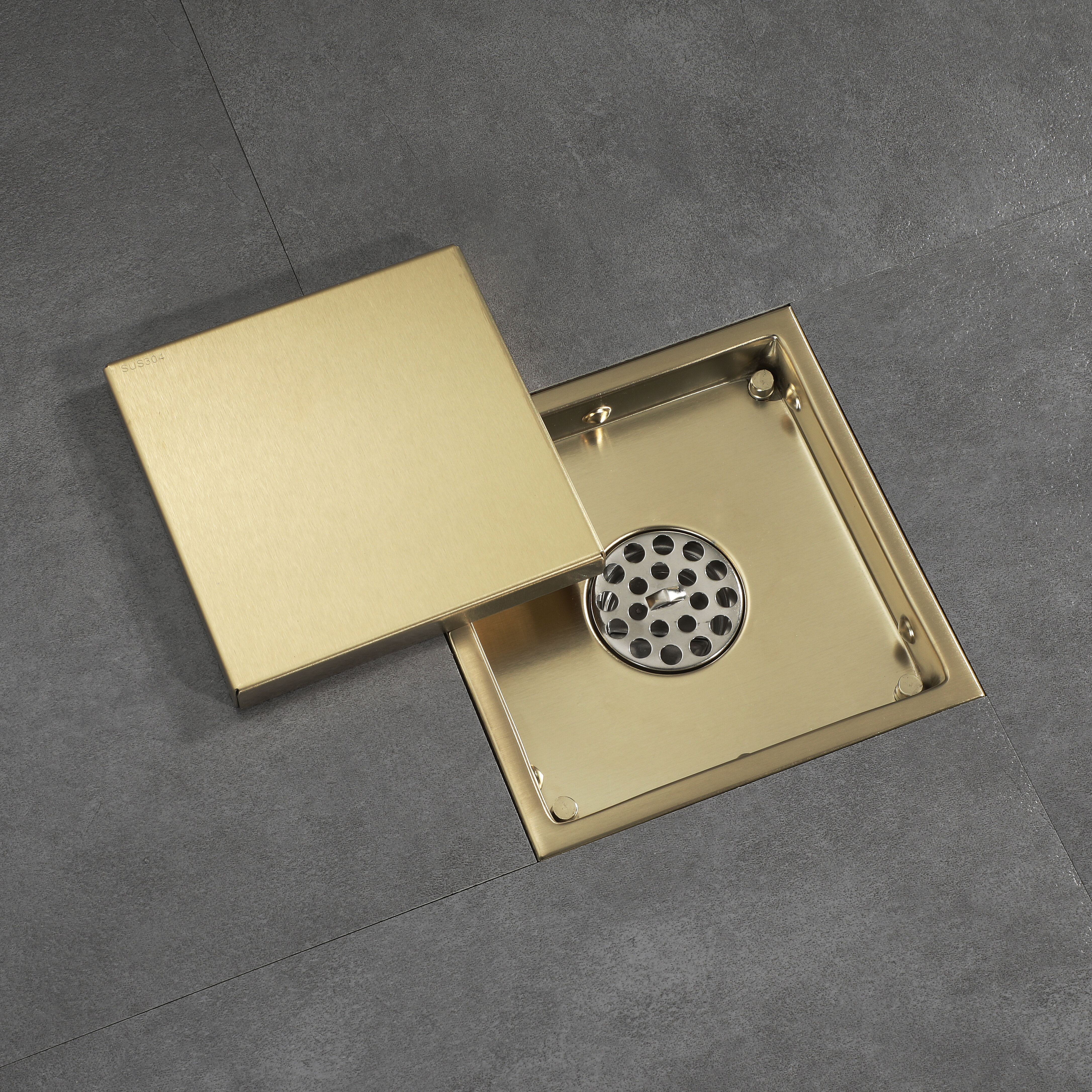 RELN 24 in. Brushed Gold Linear Shower Drain with Linear Drain Cover