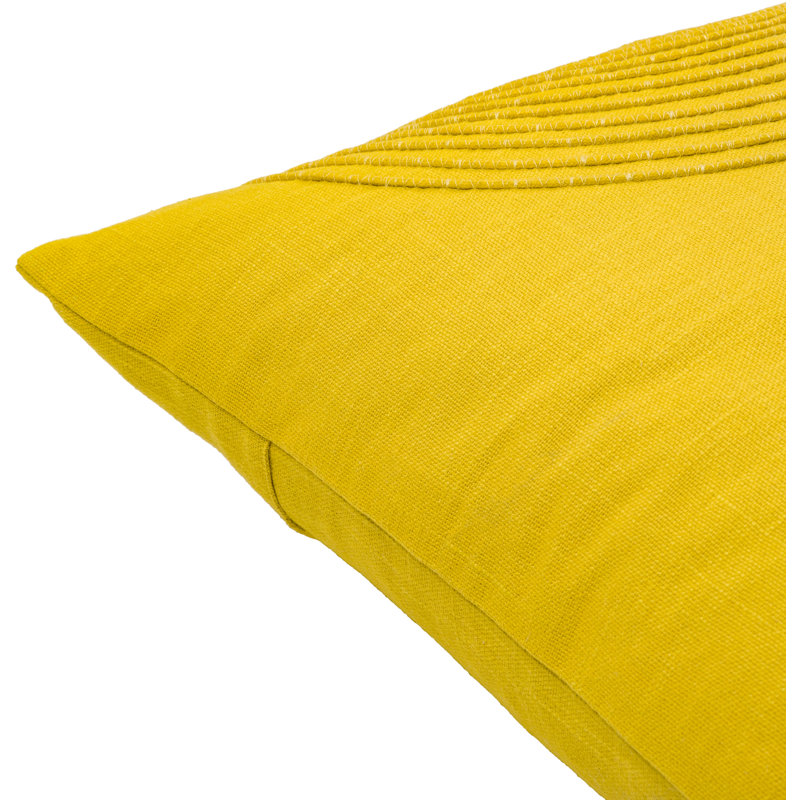 Rida Embroidered Cotton Throw Pillow, No Fill, Yellow, 18" x 18"