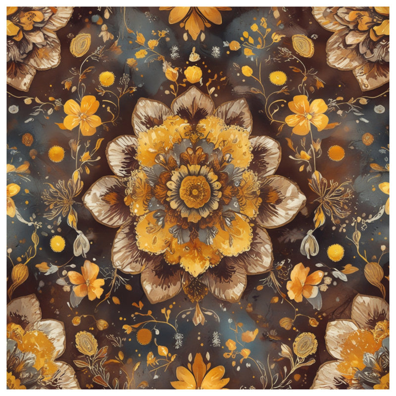 Intricate Floral Mandala Comforter, King