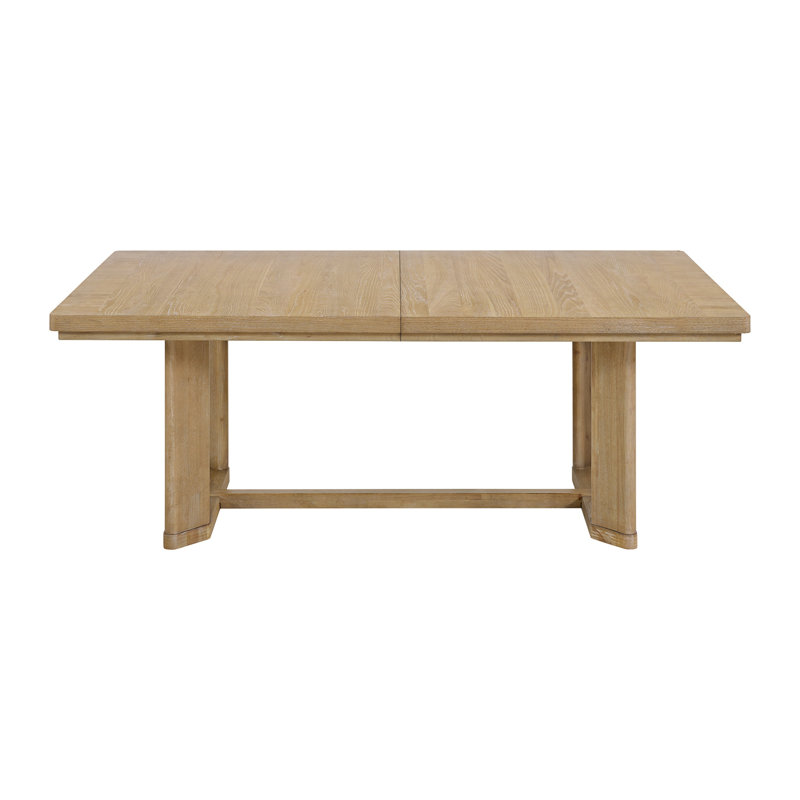 Brown Trestle Table With Leaf