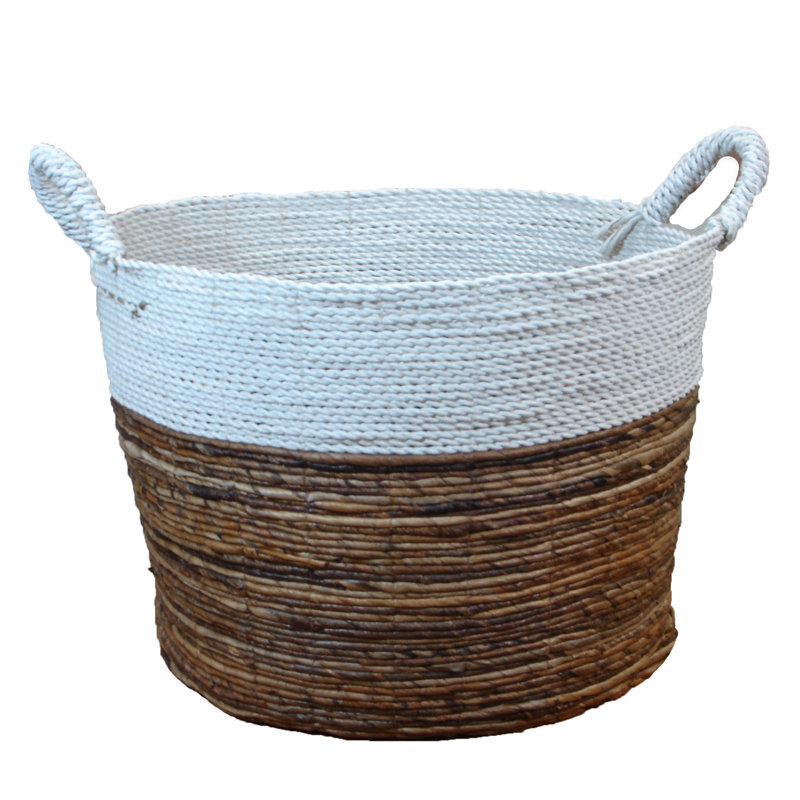 Bay Isle Home™ Wicker Decorative Basket, 14" H x 17" W x 17" D