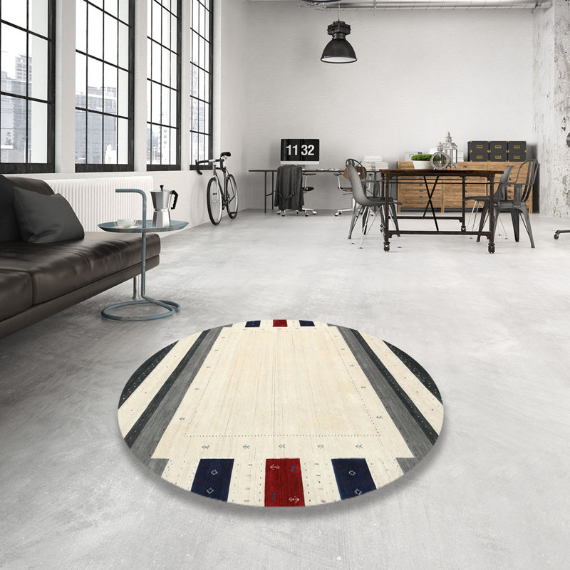 Tapis gris Riviere, Rond 5 pi