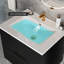 Meuble-lavabo mural noir de 36 pouces avec lavabo et tiroirs en céramique, conception en forme de U pour l'installation du drain, durabilité du panneau multicouche, grand espace de rangement pour minimiser les zones mortes flottantes-1124910790-1124910791