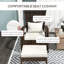 Chaise et blanc crème. Confortable pour la terrasse, le patio et le jardin. Dossier haut avec. Mobilier d'extérieur toutes saisons pour terrasse blanche