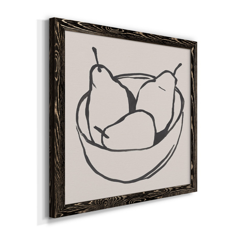 Simple Pear I - art mural encadré sur toile, Cadre noir, H 20 po x l 20 po x P 1,5 po