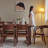 Retro Brown Rectangular Solid Wood Dining Table-1306291436
