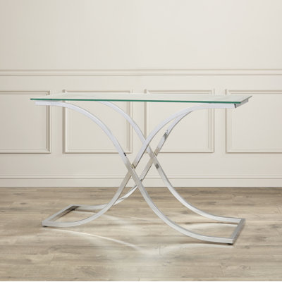 Rosso 48'' Glass Top Console Table