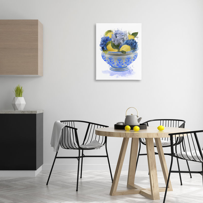 Hydrangea & Lemon Bowl Canvas, design par Matthew Piotrowicz, H 30 po x l 24 po