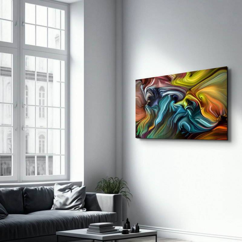 Peinture murale élégante en verre trempé 18,1 po x 28,3 po | 100% verre trempé, épaisseur: 0,16 pouce | Imprimé UV pour des couleurs éclatantes et une durabilité | Parfait pour la décoration intérieure et l'esthétique moderne
