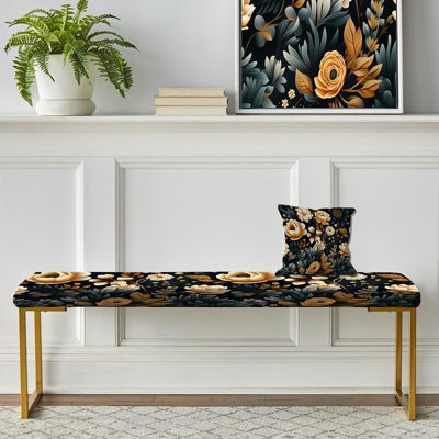 Timeless Floral Symphony Bouquet - Banc rembourré floral doré