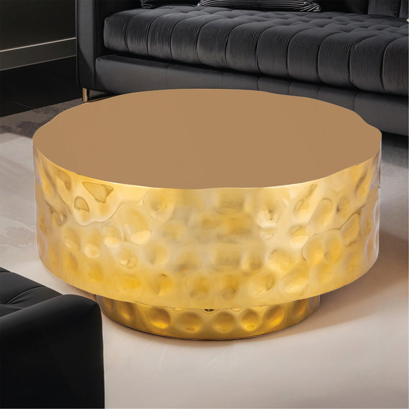 Table basse de style moderne en métal, Doré