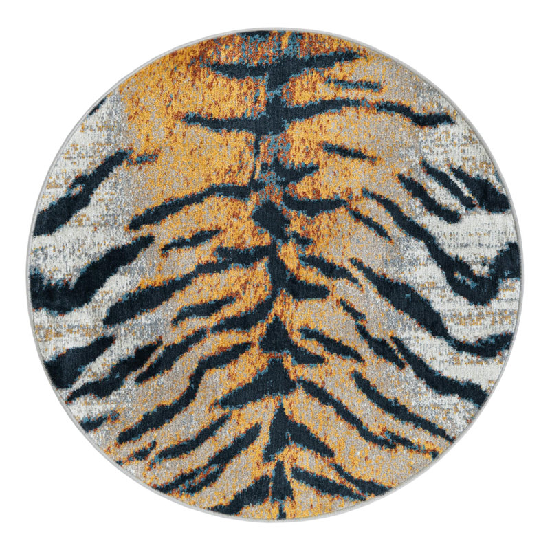 Animal Print Indoor Rug, Round 3'3"