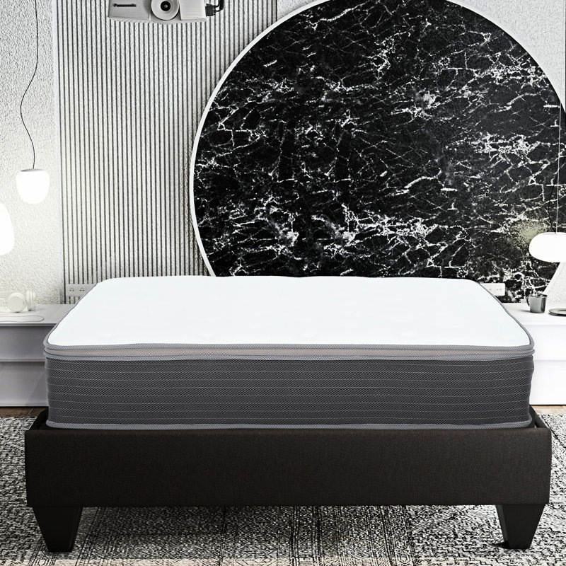 Très grand lit Matelas dans une boîte - mousse viscoélastique imprégnée de gel, ressorts ensachés, relief, sensation de refroidissement, housse, installation facile, barrière en rayonne, mousse enroulée pour système de ressorts