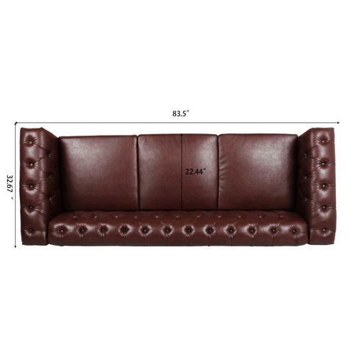 Charlton Home® Agler 83'' Faux Leather Sofa & Reviews | Wayfair