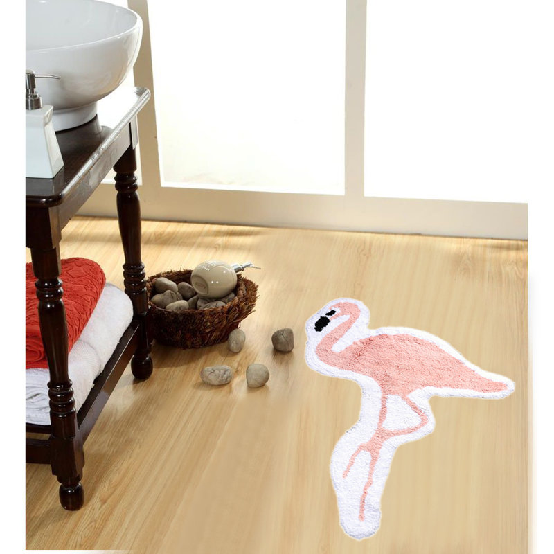 Tapis pour salle de bain pour enfants vibrant flamant rose Dunecrest