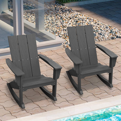 Delman HDPE Rocking Adirondack Chair(Set Of 2)
