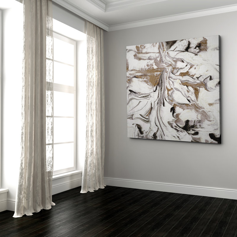 " Marble Onyx I ", 16" H x 16" W x 1.5" D, Wrapped Canvas