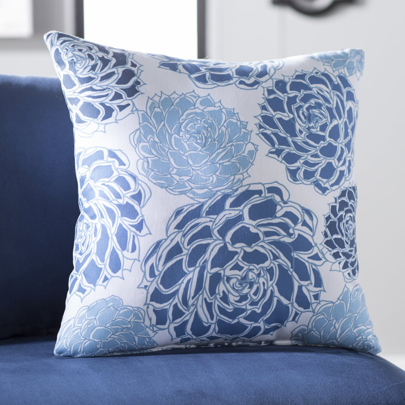 Housse et insert de coussin carré Brishaun, H 16 po x l 16 po, Bleu