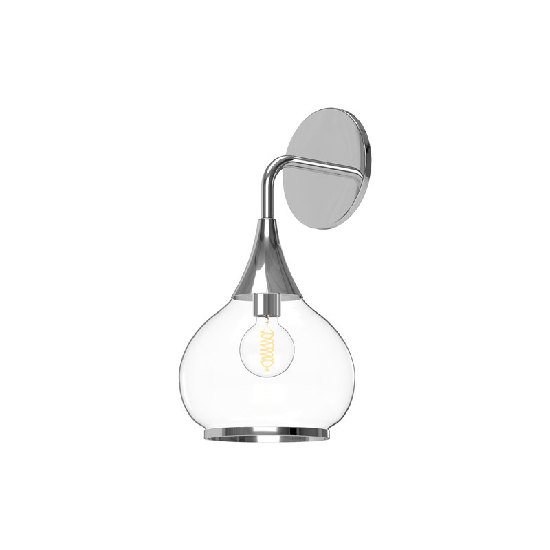 Marsi Bath Sconce, Clear Glass, Chrome