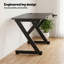 Y-shaped Gaming Desk with Carbon Fibre Surface, Large Computer Desk Gaming Table, Ergonomic Pc Gaming Workstation Home Office Desks with Cup Holder & Headphone Hook, Black-1435859413