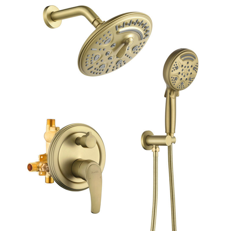 All-In-One Kit with Rough in-Valve, Brushed Gold