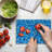 Ambesonne Blue Tempered Glass Cutting Board Diagonal Checked Pattern Turquoise Dark Blue