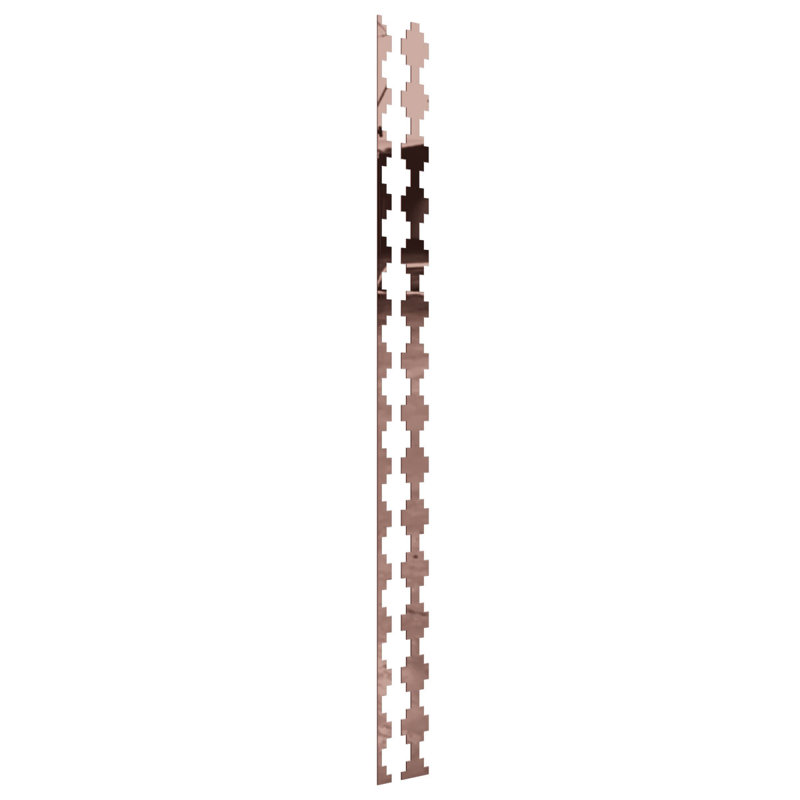 Ensemble de panneaux muraux décoratifs réglables en acrylique Gypse (paquet de 15), H 94 po x l 4,875 po, Or rose