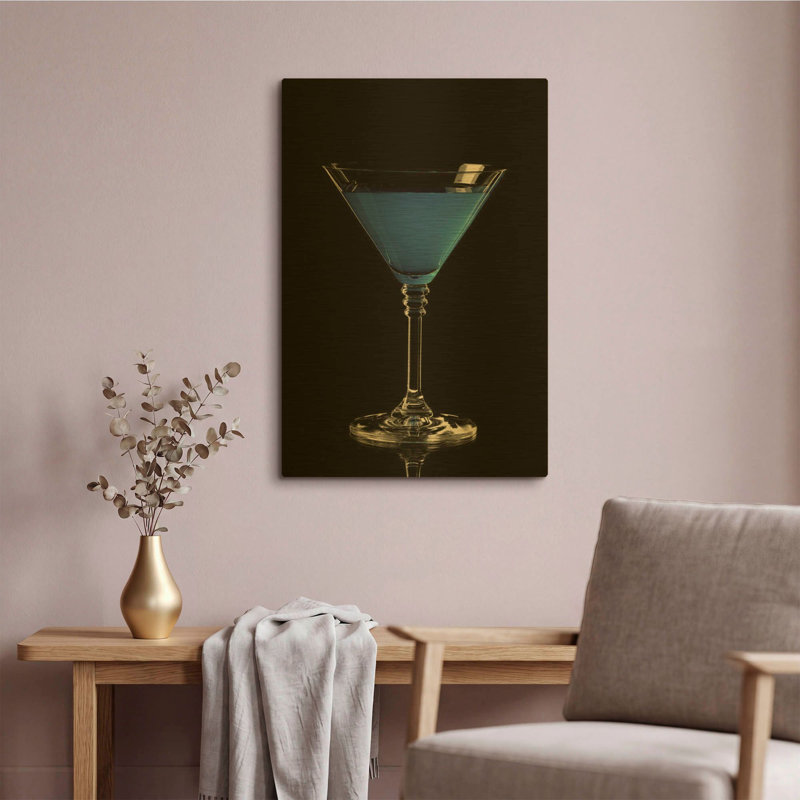Tableau mural en métal doré « Blue Curacao » de luxe, 40,6 cm x 61 cm, 16 po x 24 po