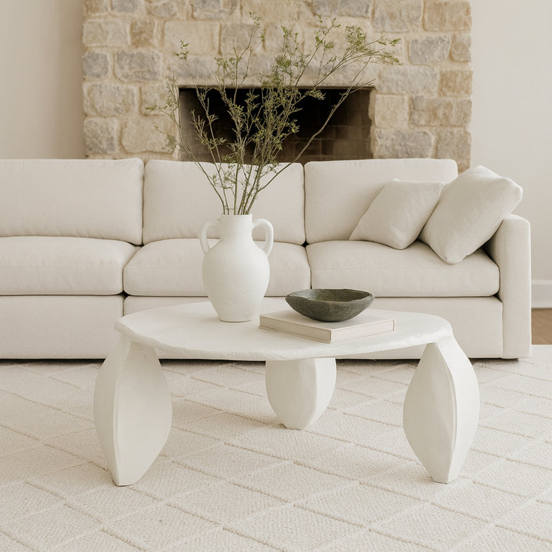 Pueblo Aluminum Coffee Table, Cream