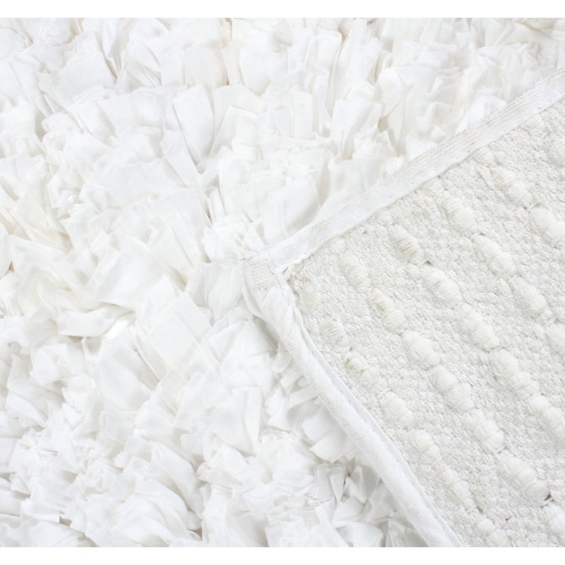 Tapis pour salle de bain Karnveer, Blanc