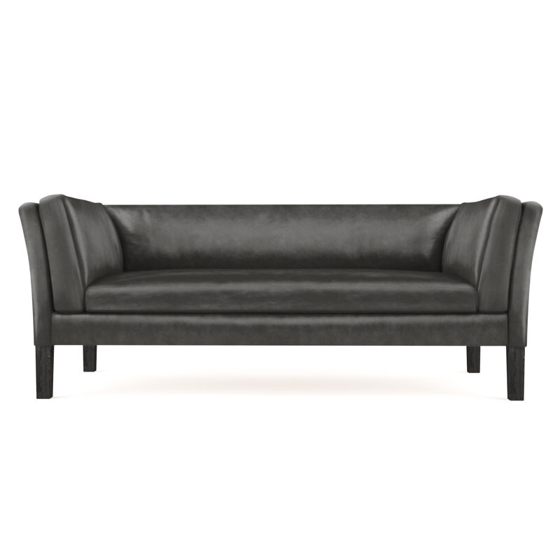 Canapé Charlton, Cuir rétro graphite, Ébène, H 31 po x l 84 po x P 40 po