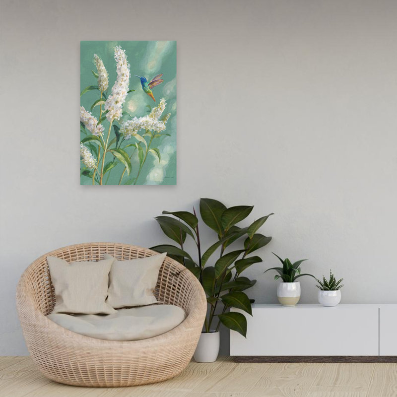 Animaux et oiseaux, colibri, printemps II, art, H 24 po x l 16 po