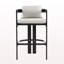 Tabouret de comptoir d'extérieur en aluminium, chaise de bar, structure noire avec coussin gris, ensemble de 2
